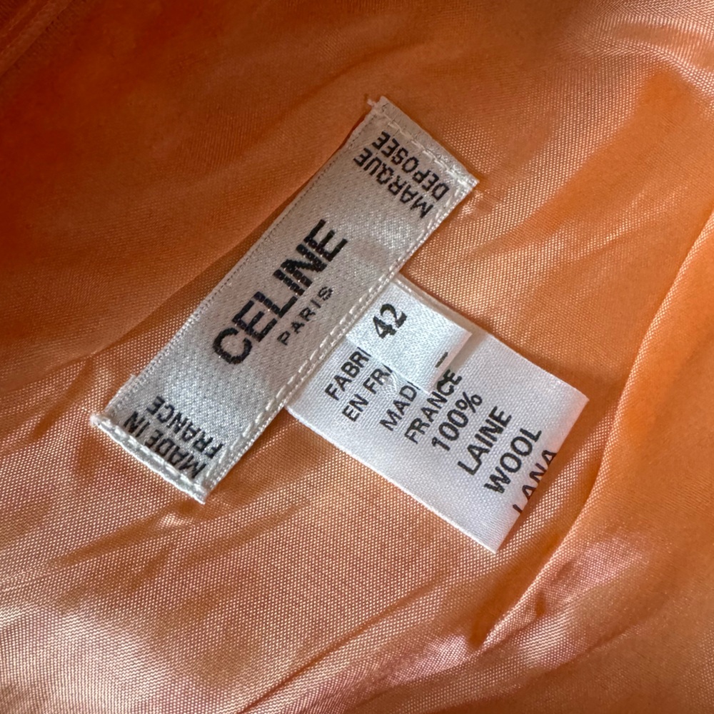 Celine Peach Pink Wool Pencil Skirt - Picture 3 of 5